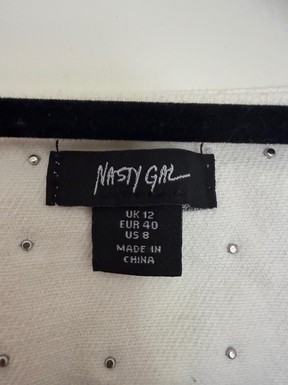 Nasty Gal Studded Denim Corset Top – White – US 8 - Picture 2 of 6